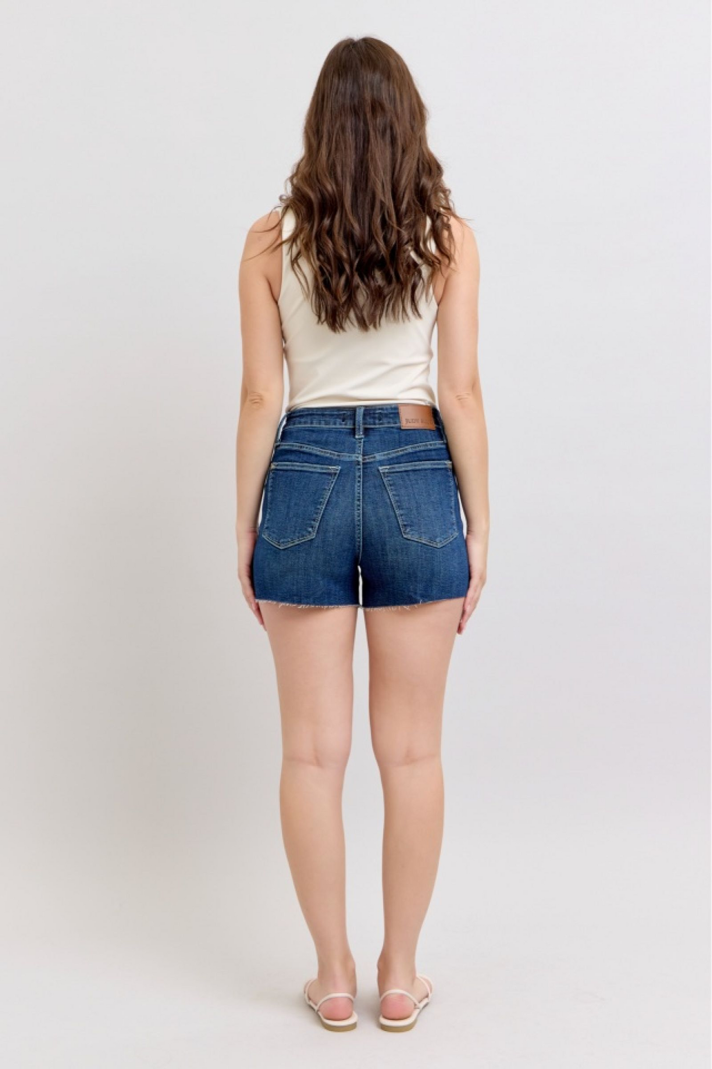 Judy Blue Set Your Goals High Waist Criss Cross Waistband Shorts