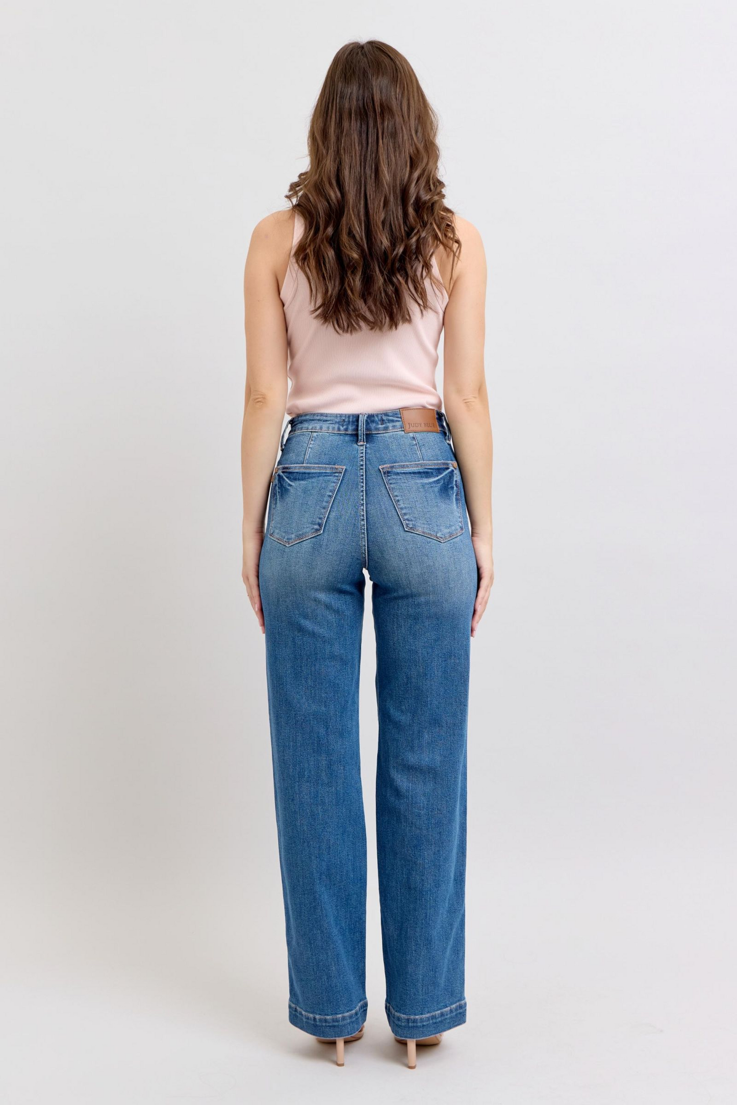 Judy Blue Anything For You High Rise Contrast Thread Straight Jeans