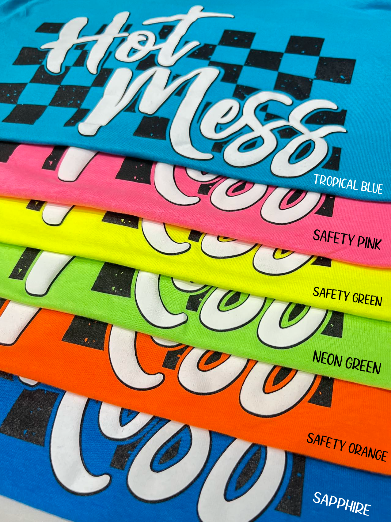 Hot Mess Checkered (Sapphire Blue)