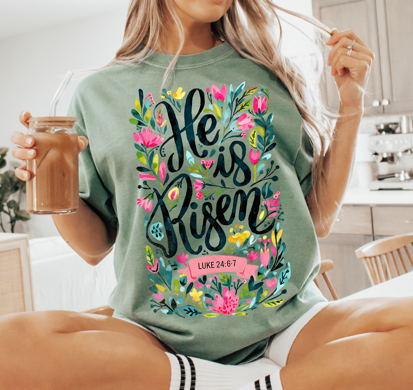 HE IS RISEN (GREEN TSHIRT)