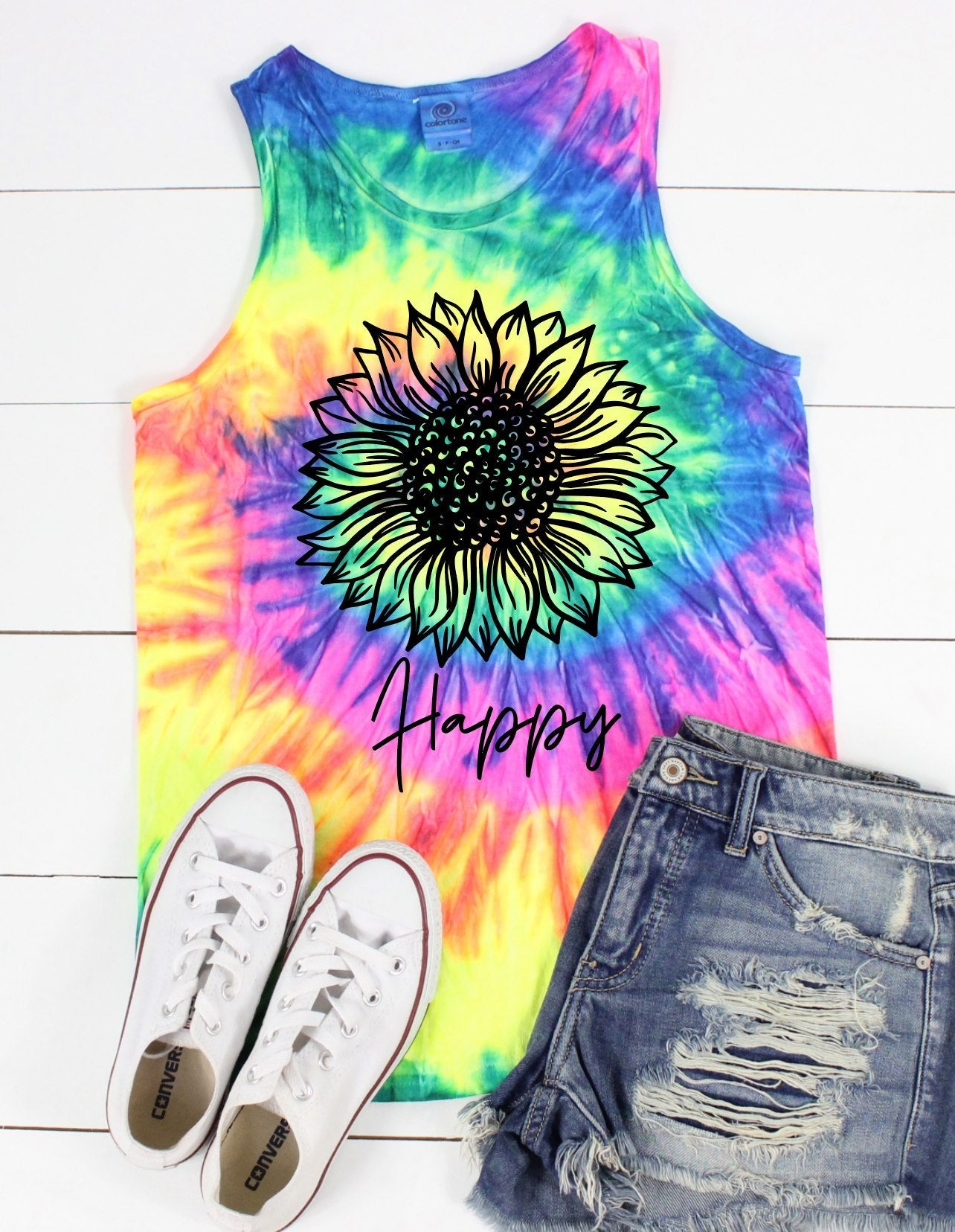 Happy Sunflower neon tank TANK WS