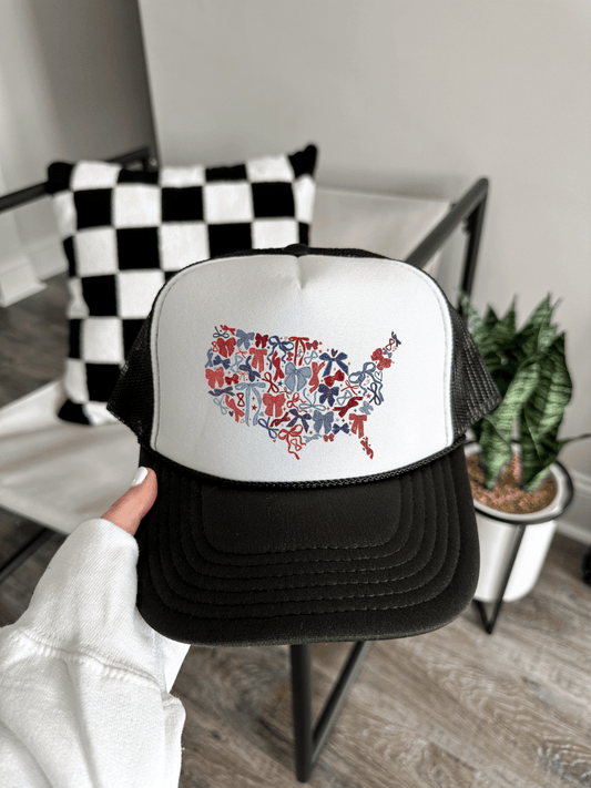 Red, White & Bows Trucker Hat