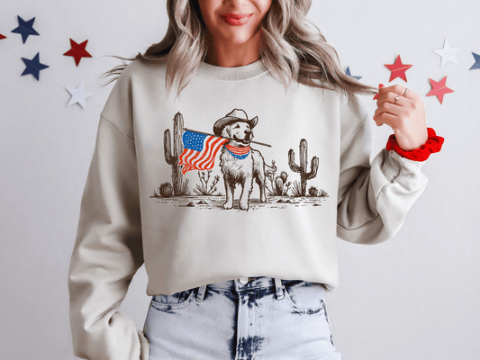 Patriotic Dog Graphic Crew
