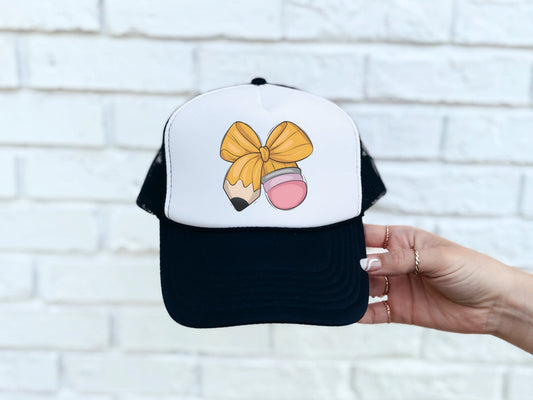 Couqette Teacher Pencil - trucker hat