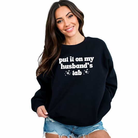 Put it on my husbands tab