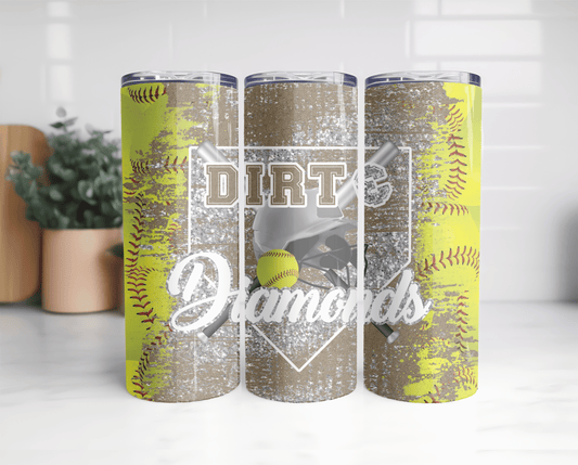 Dirt and Diamonds Softball Tumbler